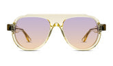 Thierry Lasry Loyalty sunglasses with oval frames and dark lenses, stylish eyewear on a neutral background.