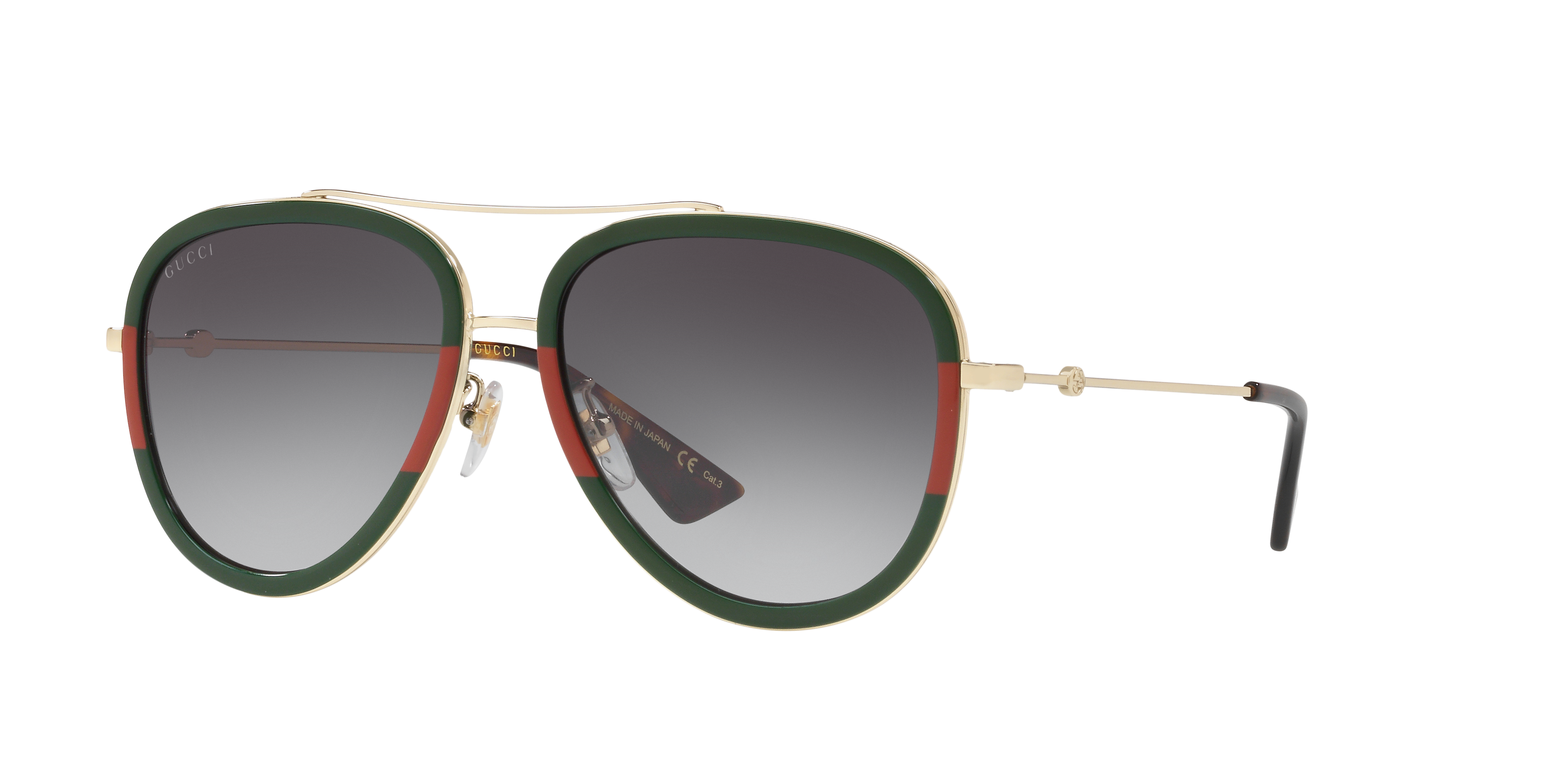 Gucci 0062S sunglasses with black frames and dark tinted lenses, stylish eyewear for sun protection and fashion.