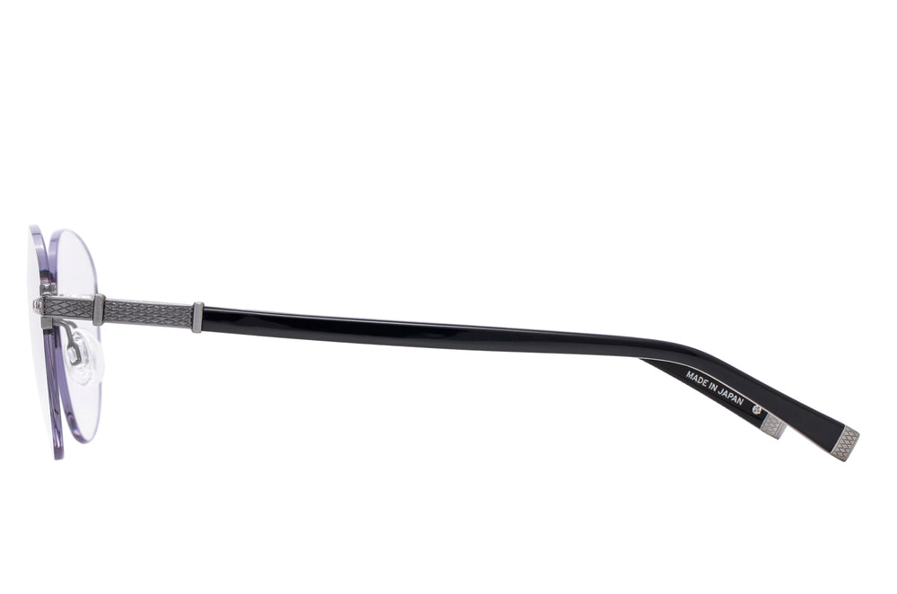 Barton Perreira Bennie black pewter sunglasses in profile view with sleek frame design