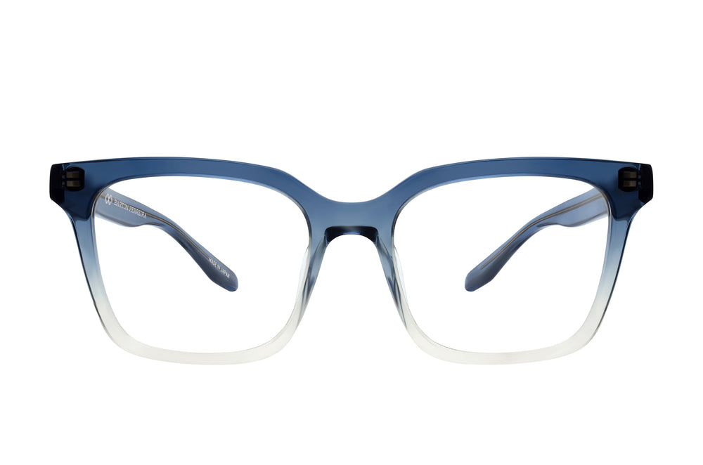Barton Perreira DUNBAR sunglasses with Shoreline frame in front view, showcasing sleek design and clear lenses.