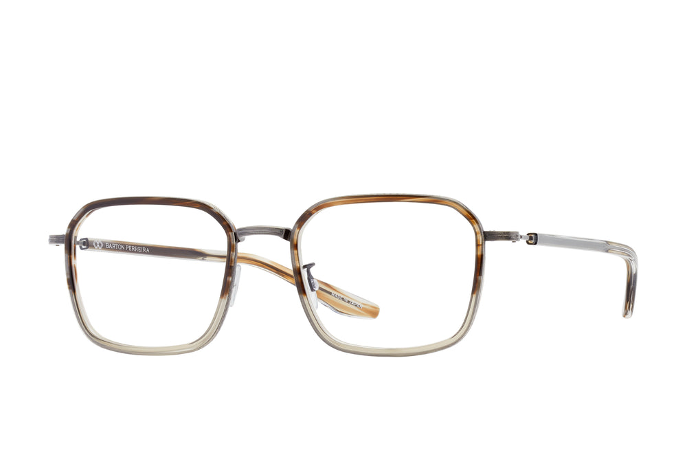 Barton Perreira Euclid sunglasses with clear hickory gradient lenses and slim frame, stylish and modern eyewear.