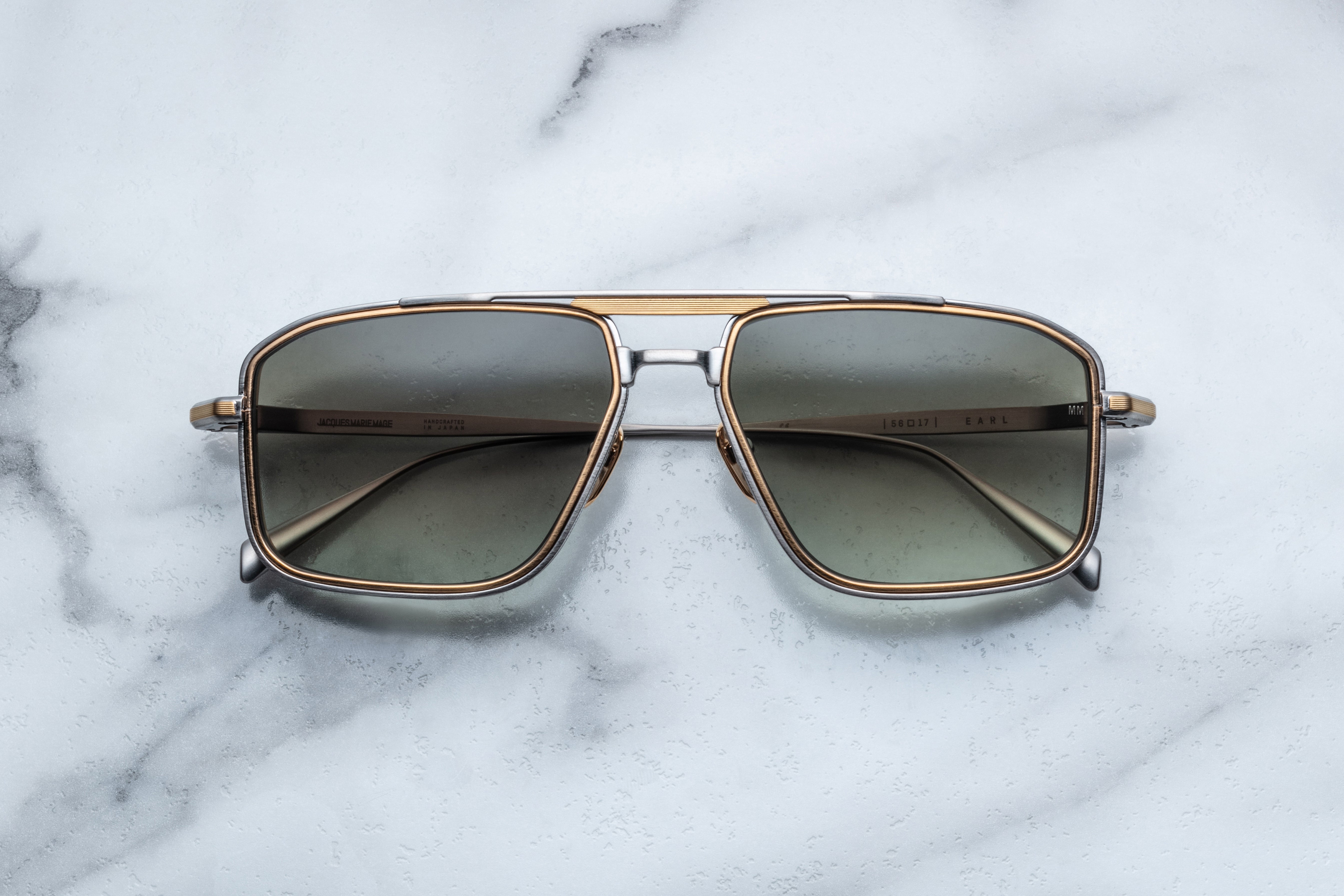 Jacques Marie Mage Earl sunglasses in silver with a sleek front view, showcasing their modern, stylish design.