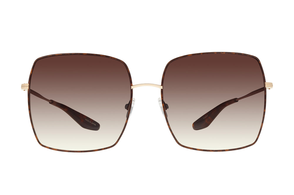Barton Perreira FOLASADE sunglasses with gold tortoise enamel frames and smoky lenses, stylish and sophisticated eyewear.