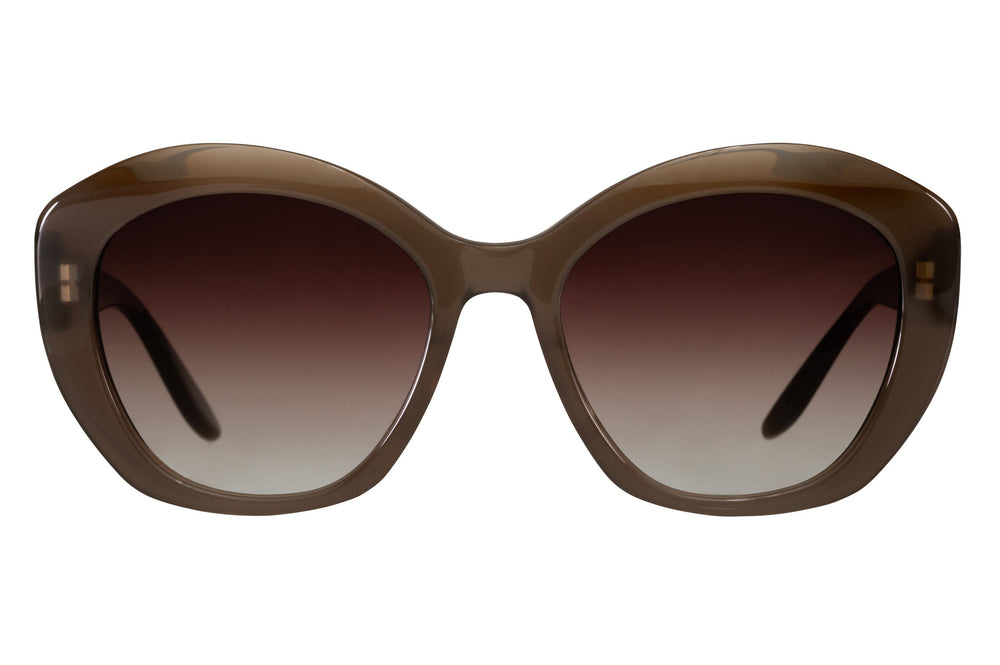 Barton Perreira Galilea eyeglasses with mocha and smokey topaz acetate frames, front view showing stylish design.
