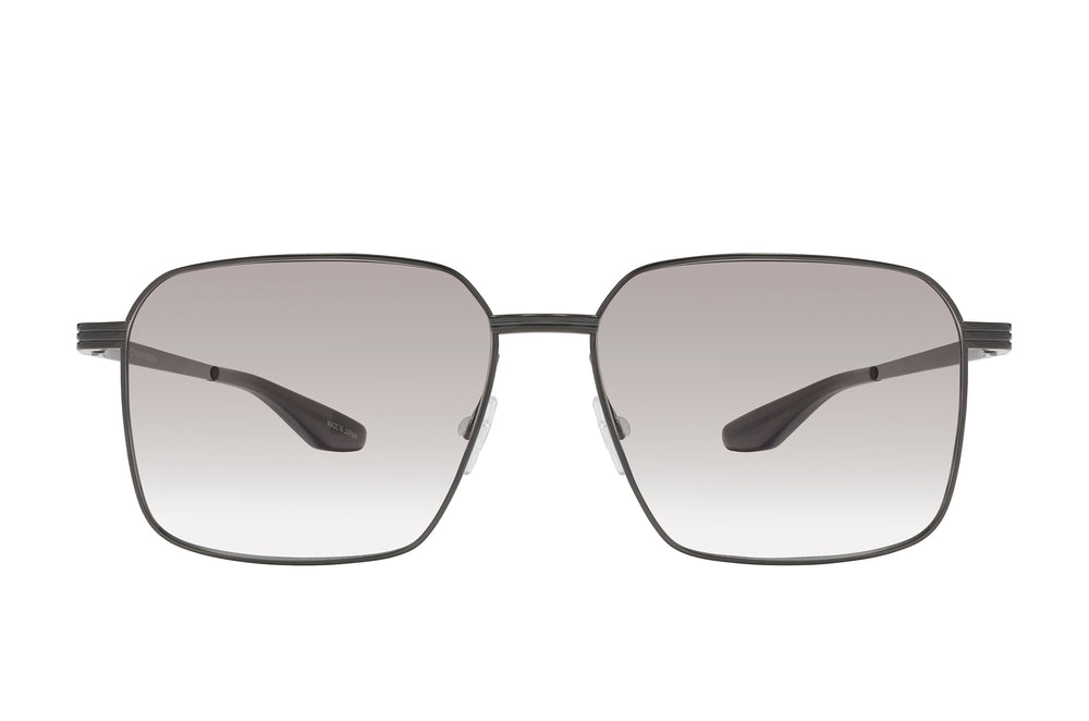 Barton Perreira Hampton sunglasses with gunmetal frames and smoke-colored lenses, front view showing sleek design and modern style.