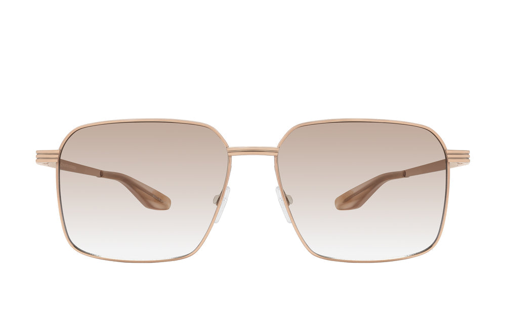 Barton Perreira Hampton sunglasses with rose gold frames and tinted chai lenses, front view showing stylish design.