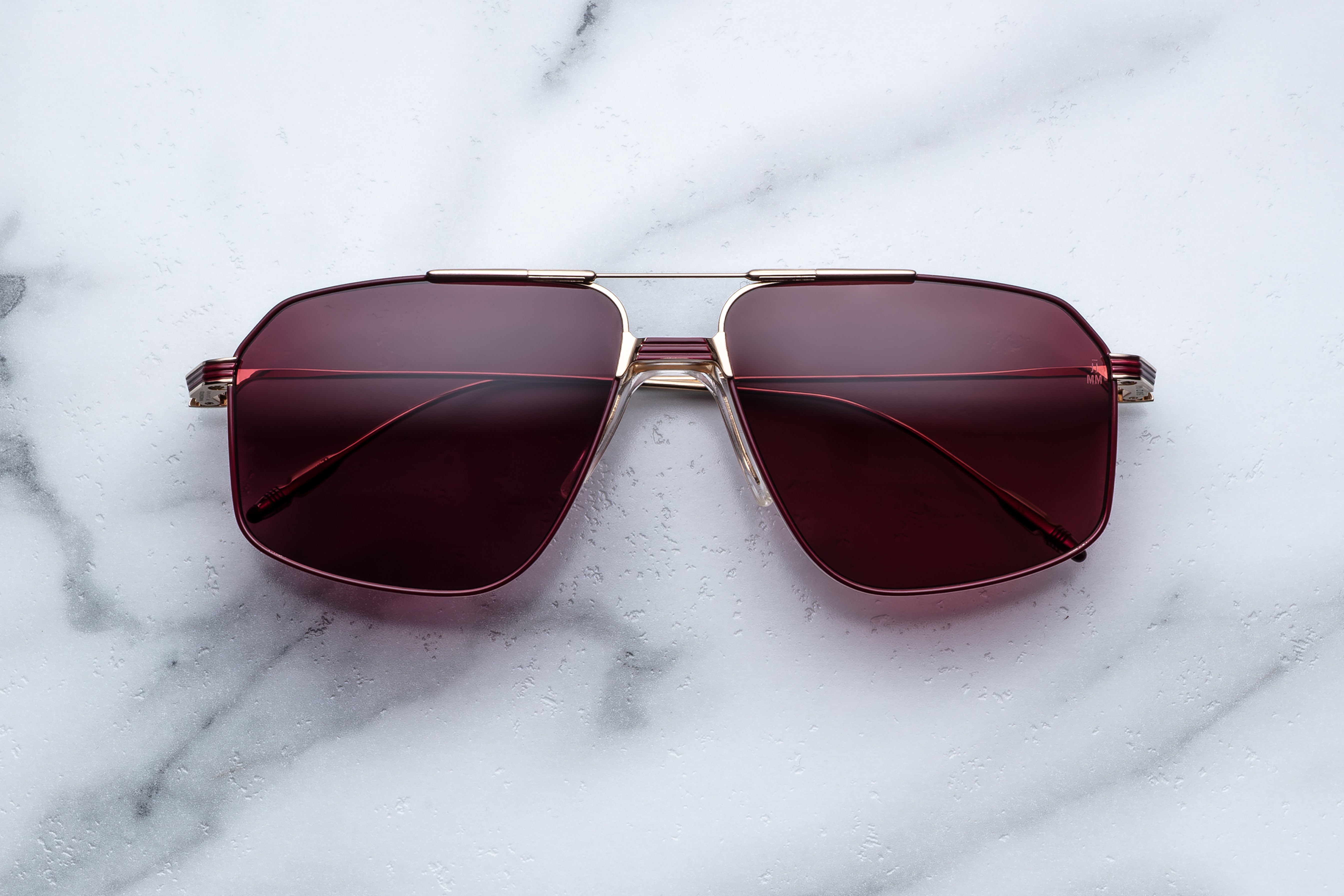 Jacques Marie Mage Jagger sunglasses in champagne color, front view showcasing stylish frame and lenses.