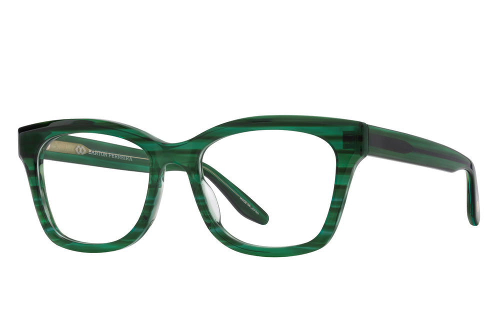 Side view of Barton Perreira LIDIA sunglasses with a sleek frame and clover-shaped temples.