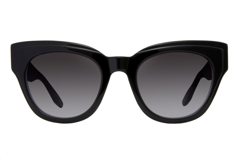 Black Barton Perreira Lioness sunglasses with sleek frame and tinted lenses, front view showcasing stylish design.
