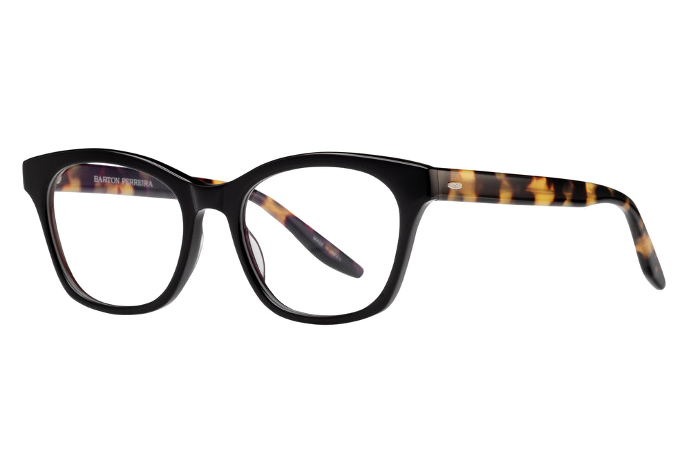 MOIRA Barton Perreira sunglasses with black and Tokyo tortoise frame, side view showcasing stylish design and high-quality materials.