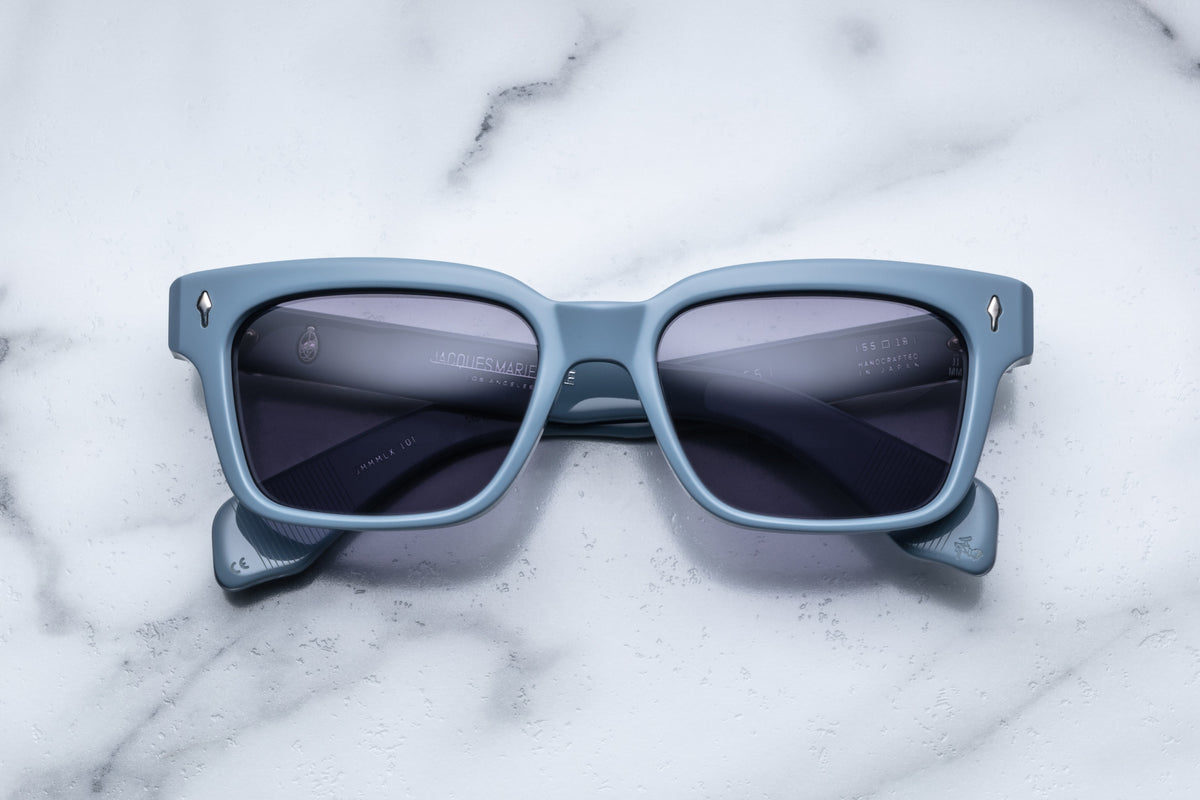 Jacques Marie Mage Molino 55 sunglasses with tiger-patterned frames and clear lenses, front view showcasing stylish eyewear design.