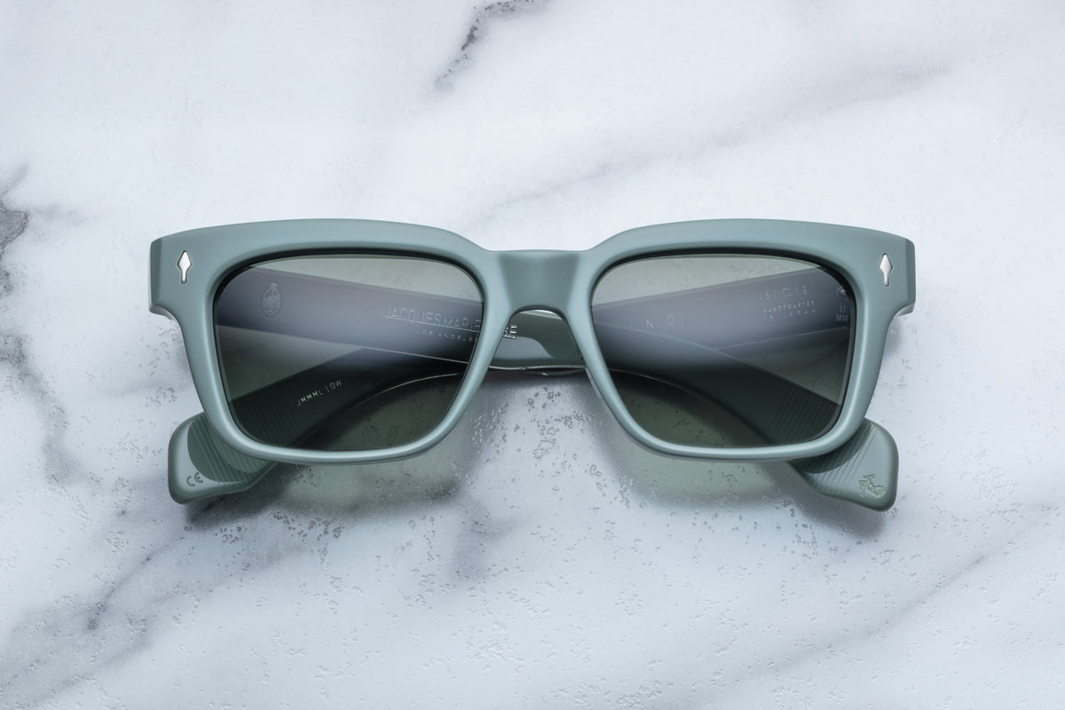 Jacques Marie Mage Molino sunglasses with rounded frames and clear lenses, front view showing stylish design and craftsmanship.