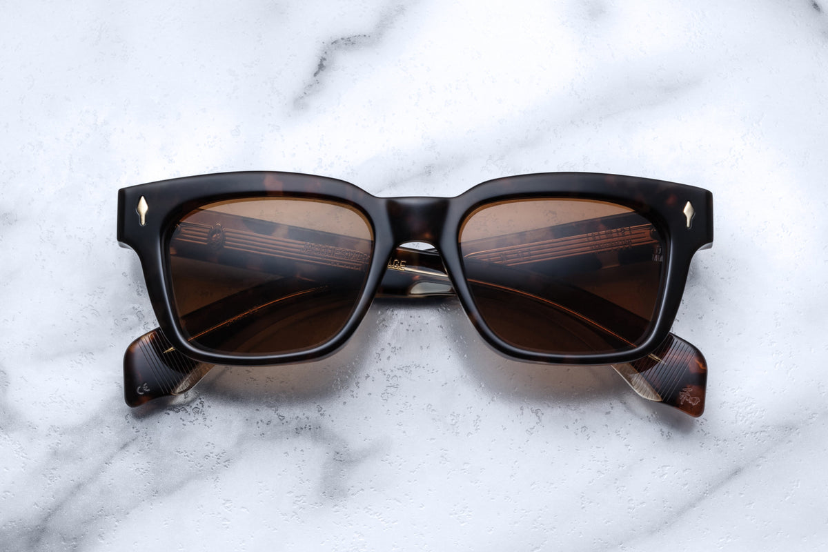 Jacques Marie Mage Molino Havana sunglasses with a front view, showcasing the stylish frame and tinted lenses.