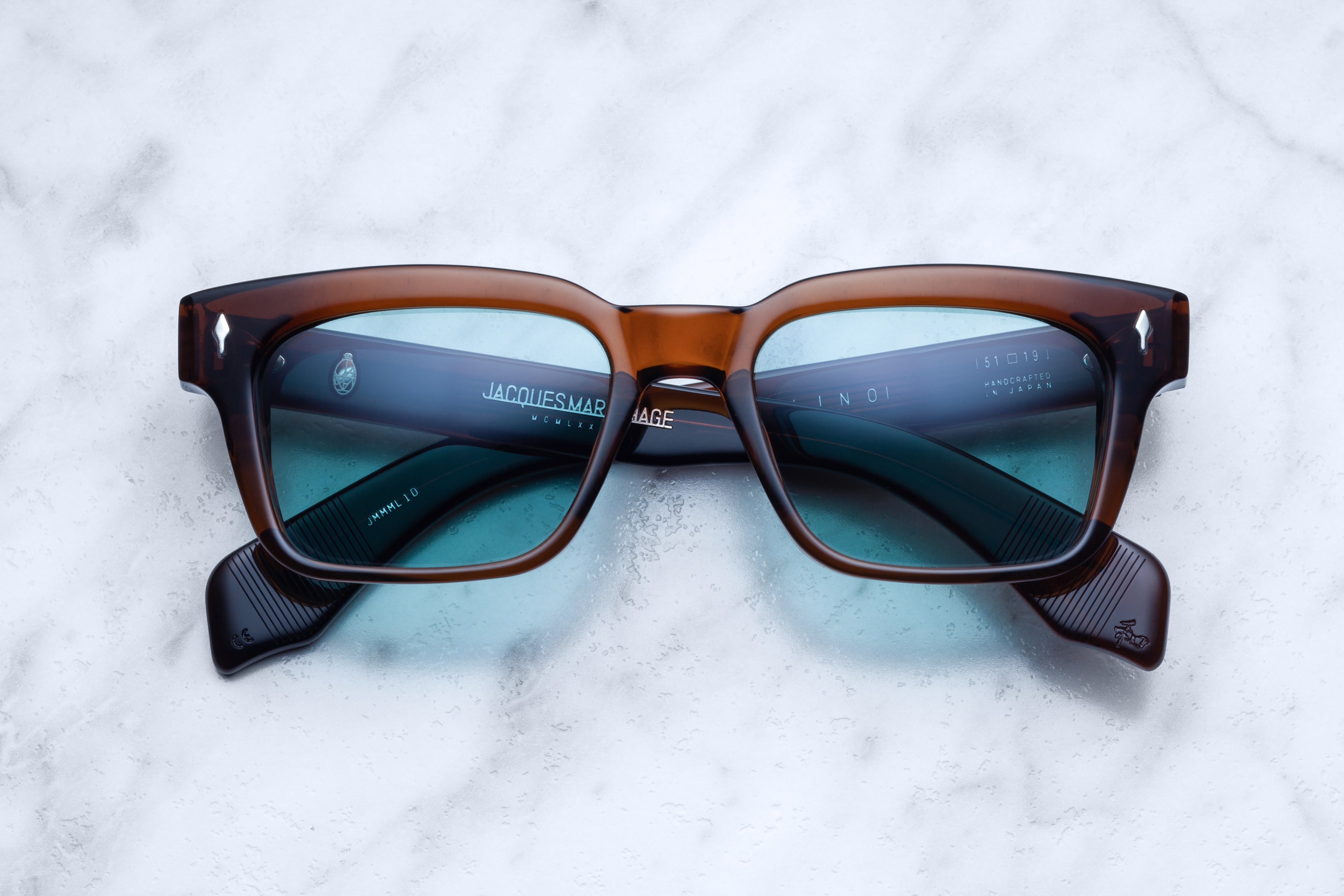 Jacques Marie Mage Molino sunglasses with Hickory-colored frames, front view showcasing stylish eyewear design.