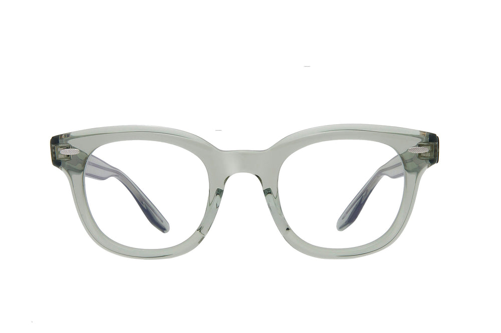 Barton Perreira Norwell Absinthe sunglasses with round frames and green-tinted lenses, front view showcasing stylish eyewear.