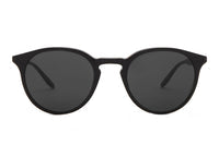 Barton Perreira Princeton sunglasses with black amber tortoise frames and vintage grey lenses, front view.