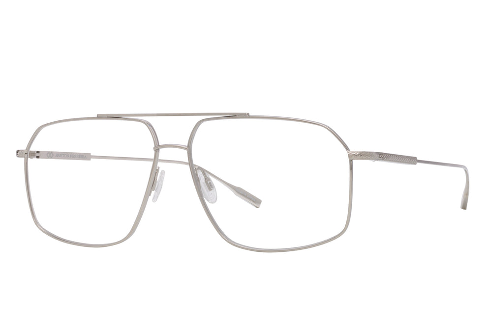 Silver Renzo sunglasses by Barton Perreira with sleek side detailing and modern design, showcased from the side view.