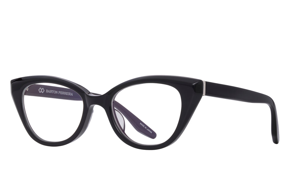 Black and silver Barton Perreira RHEA eyewear with sleek side view and modern design.