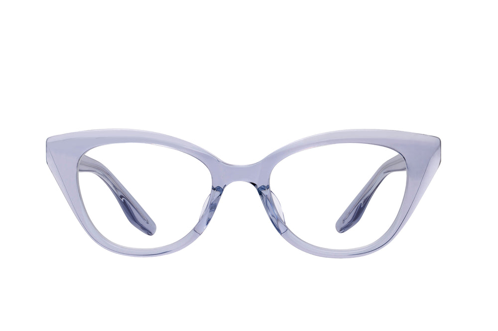 Barton Perreira RHEA sunglasses with blue smoke silver frame and front view, showcasing stylish eyewear design.