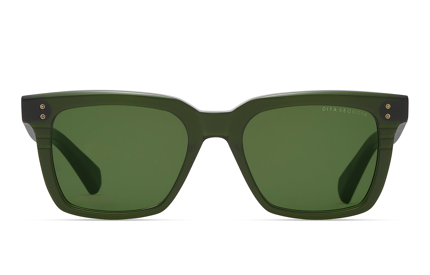 Dita Sequoia sunglasses with black full-rim frame and brown gradient lenses, front view showing sleek design.