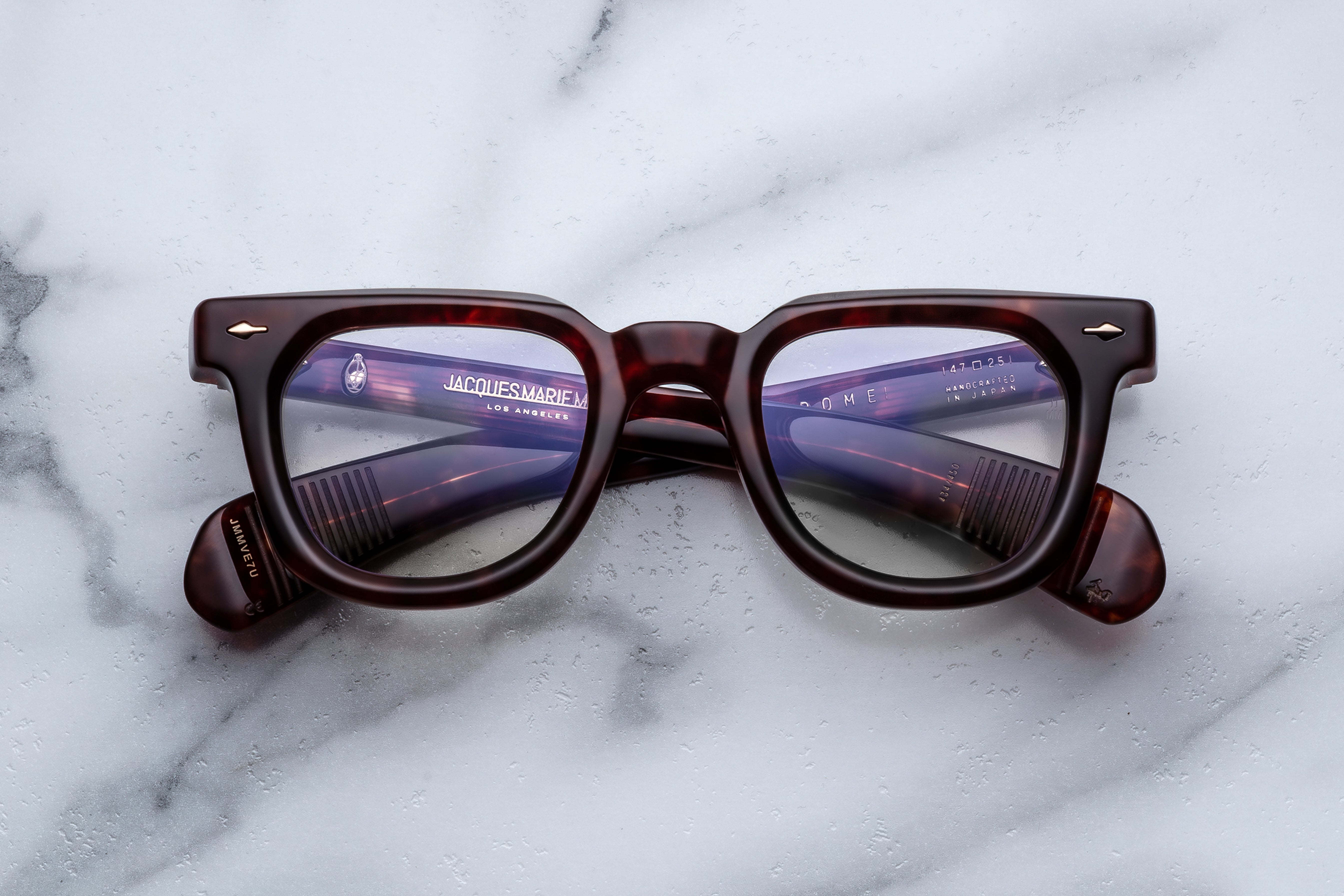 Optical glasses by Jacques Marie Mage, Vendome Breccia RX front view showing round frames and stylish design.
