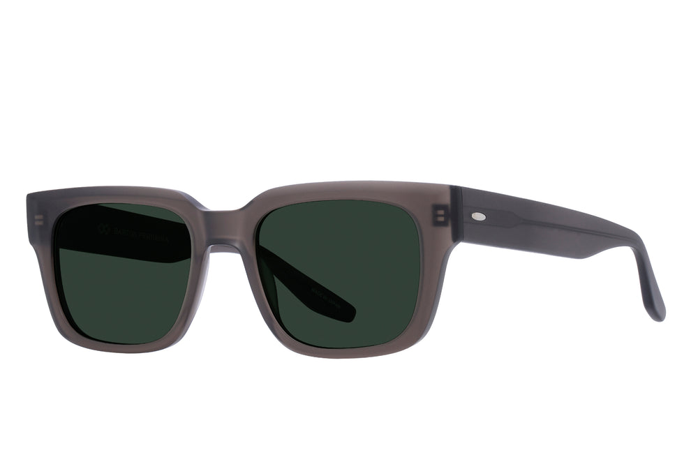 Barton Perreira ZANDER SUN sunglasses with matte dusk green smoke lenses and sleek frame, side view showing stylish design.