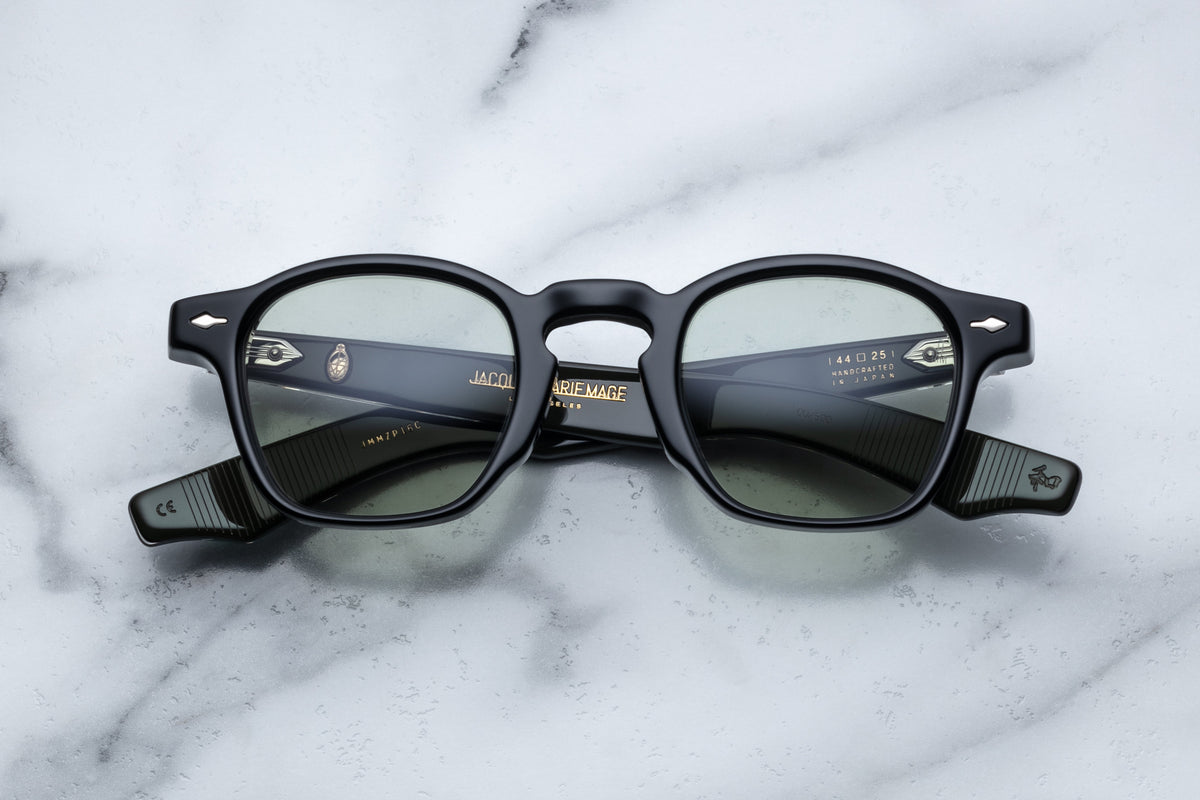 Jacques Marie Mage Zephirin Cobra sunglasses with bold black frames and dark tinted lenses, front view showing stylish design
