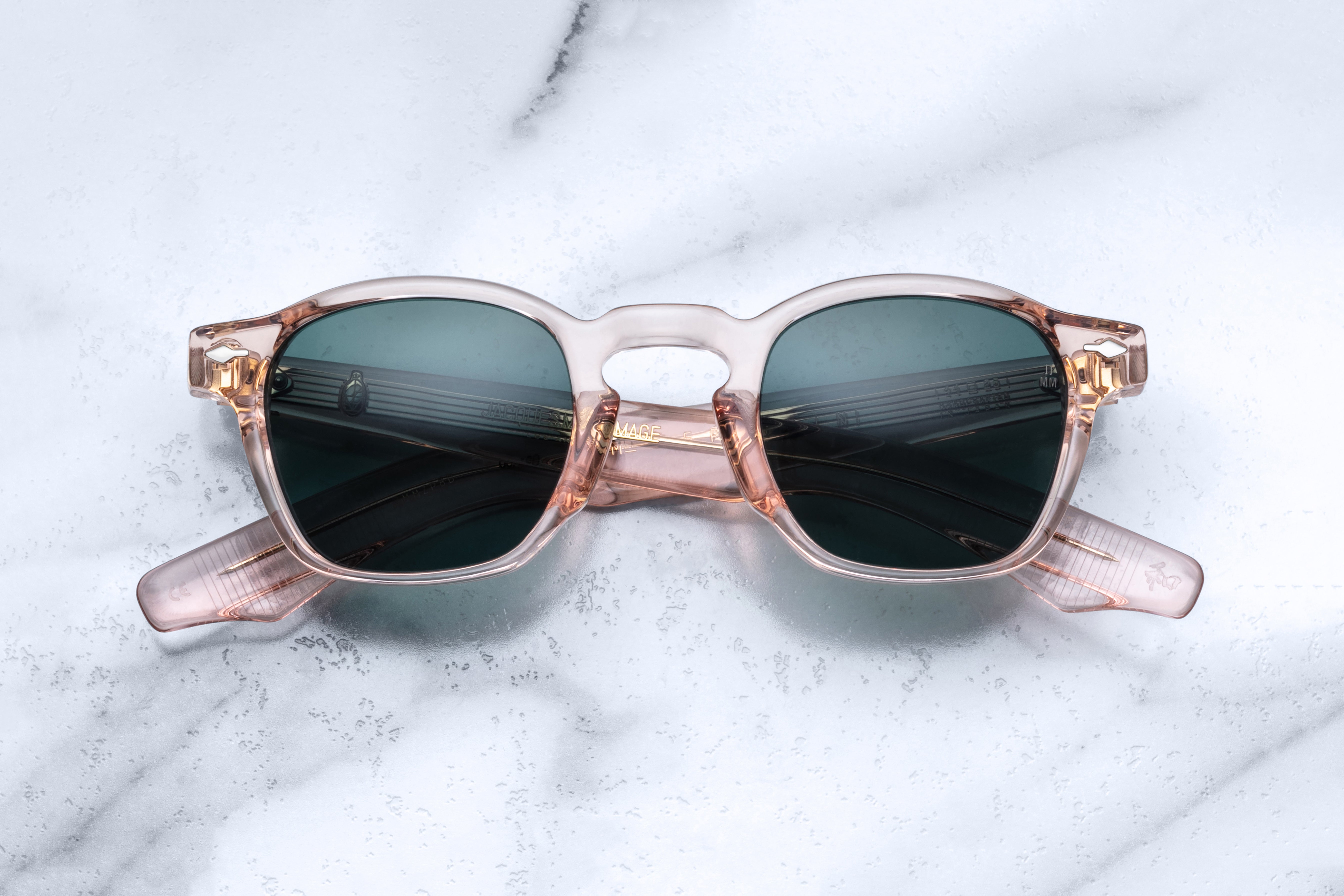 Jacques Marie Mage Zephirin Dahlia sunglasses with round frames and tortoiseshell detailing, front view showing stylish design.