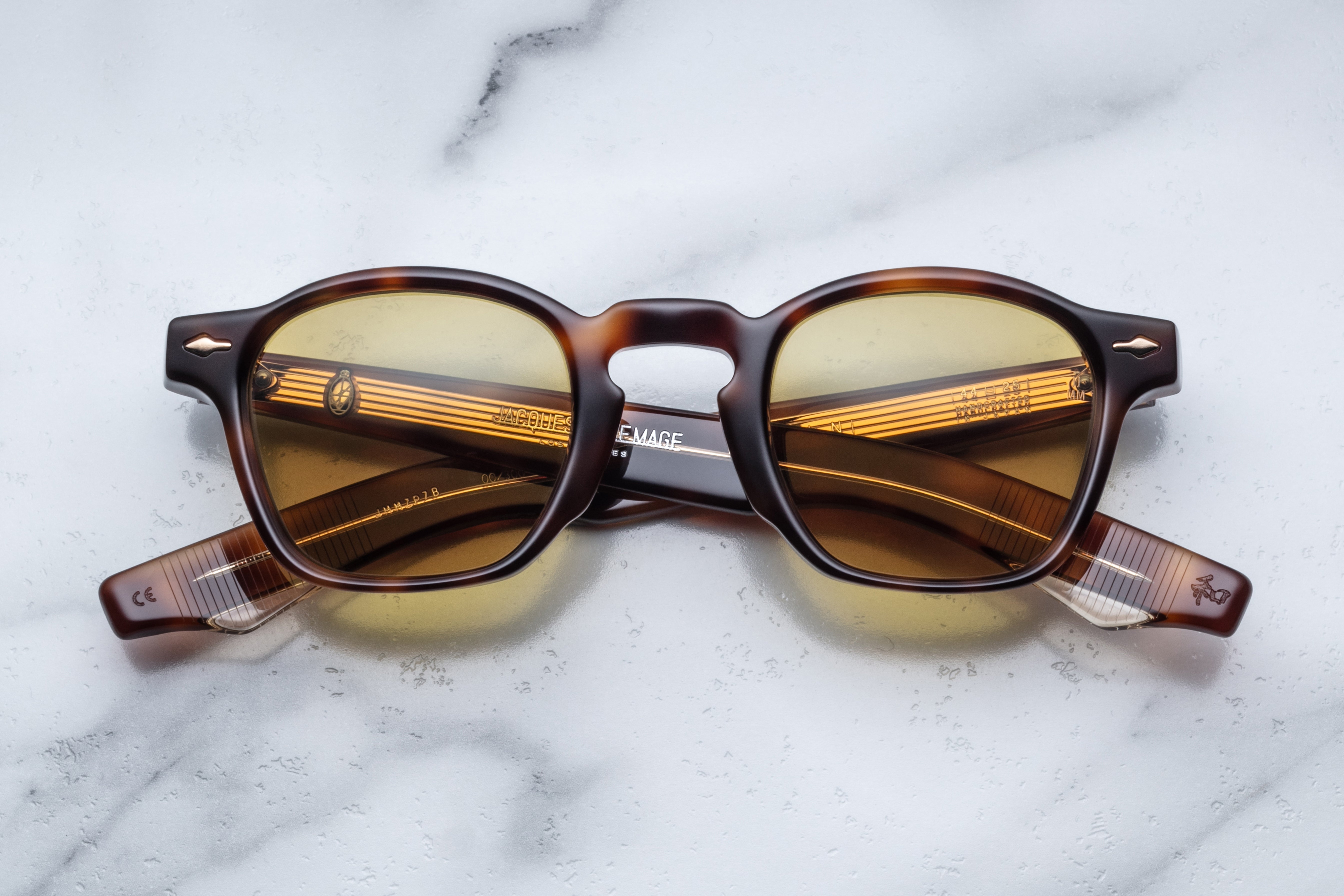 Jacques Marie Mage Zephirin Havana sunglasses with rounded frames and dark tinted lenses, front view.