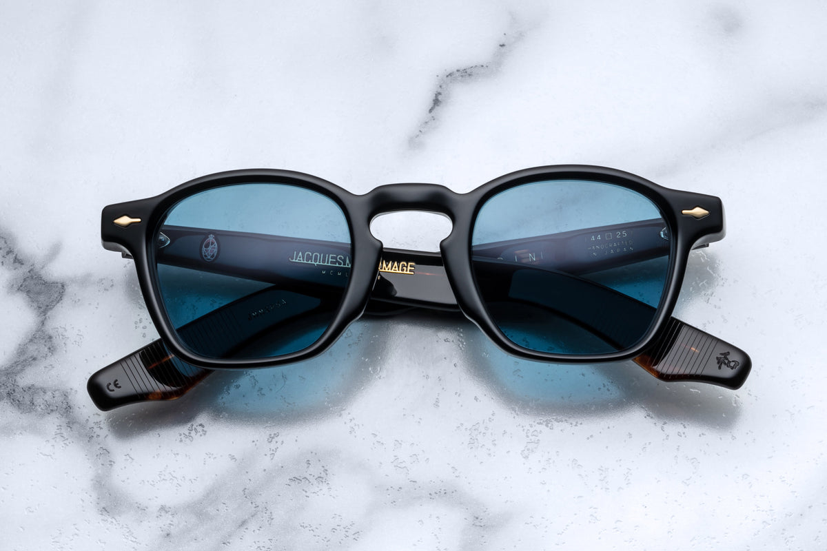 Jacques Marie Mage Zephirin black sunglasses with sleek frame and tinted lenses, front view showing stylish design