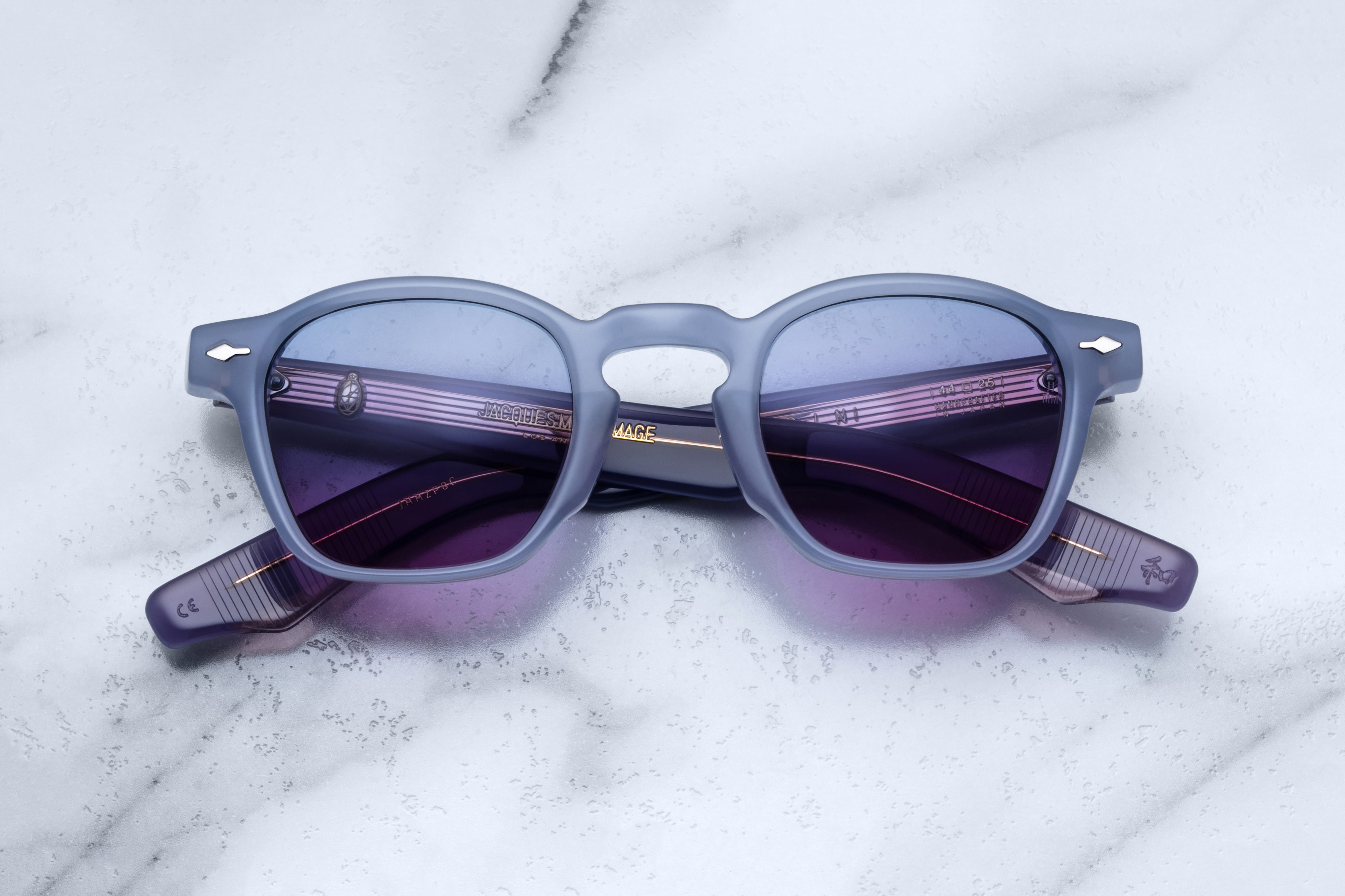 Jacques Marie Mage Zephirin sunglasses with Vinca frame, front view showing stylish design and tinted lenses.