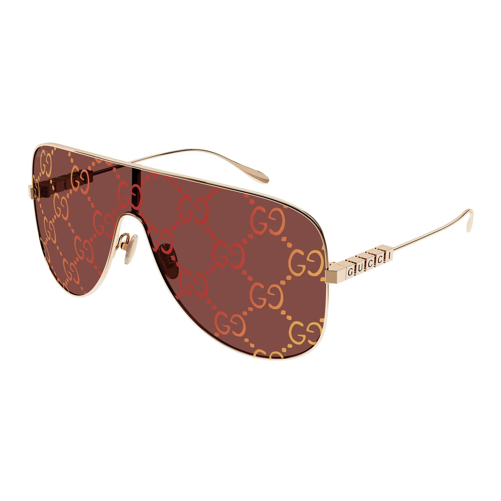 Gucci 1436 luxury handbag featuring beige and brown monogram canvas with leather accents and gold hardware.