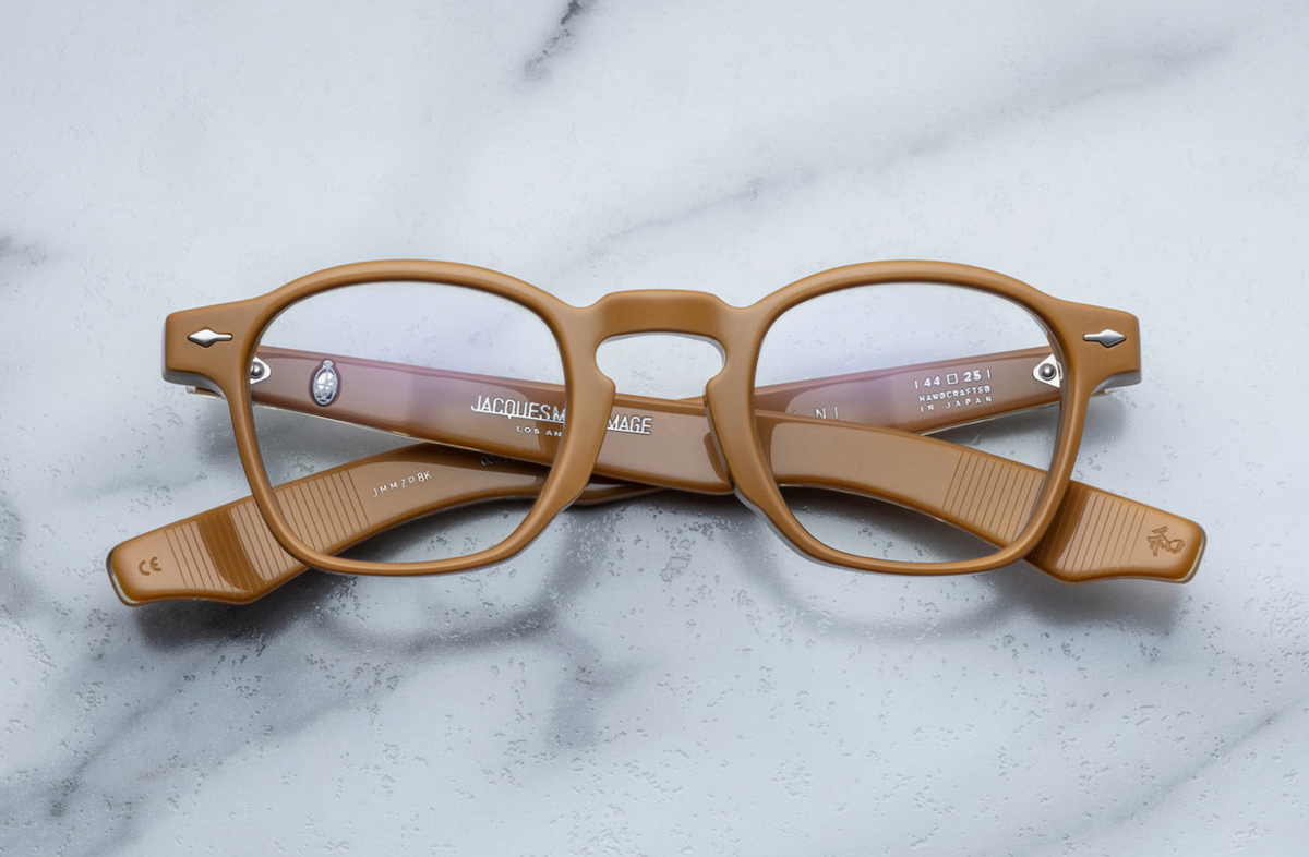 Jacques Marie Mage Zephirin sunglasses with round frames and dark tinted lenses, stylish eyewear on a white background