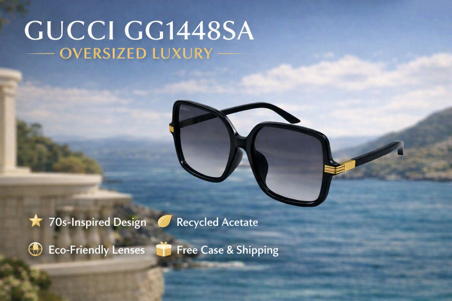 Gucci GG1448SA Sunglasses – Timeless Luxury Meets Modern Elegance