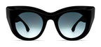 Thierry Lasry Climaxxxy sunglasses with bold black frames and tinted lenses, front view showing stylish design.
