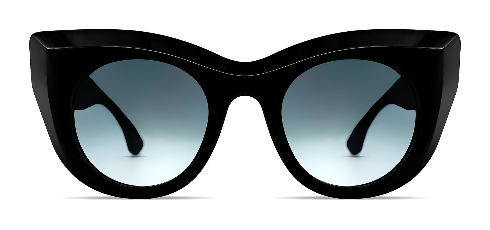 Thierry Lasry Climaxxxy sunglasses with bold black frames and tinted lenses, front view showing stylish design.