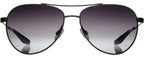 Barton Perreira LOVITT (59) sunglasses with round black frames and dark tinted lenses, stylish eyewear accessory.