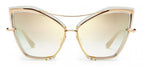 Close-up of DITA CREATURE sunglasses with gray and gold frames, showcasing the front view and sleek design.