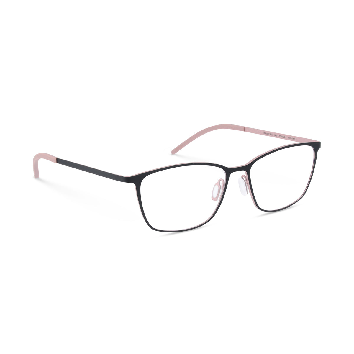 Optgreen Remastered optical glasses in black with sleek frame and clear lenses, stylish eyewear for everyday wear.