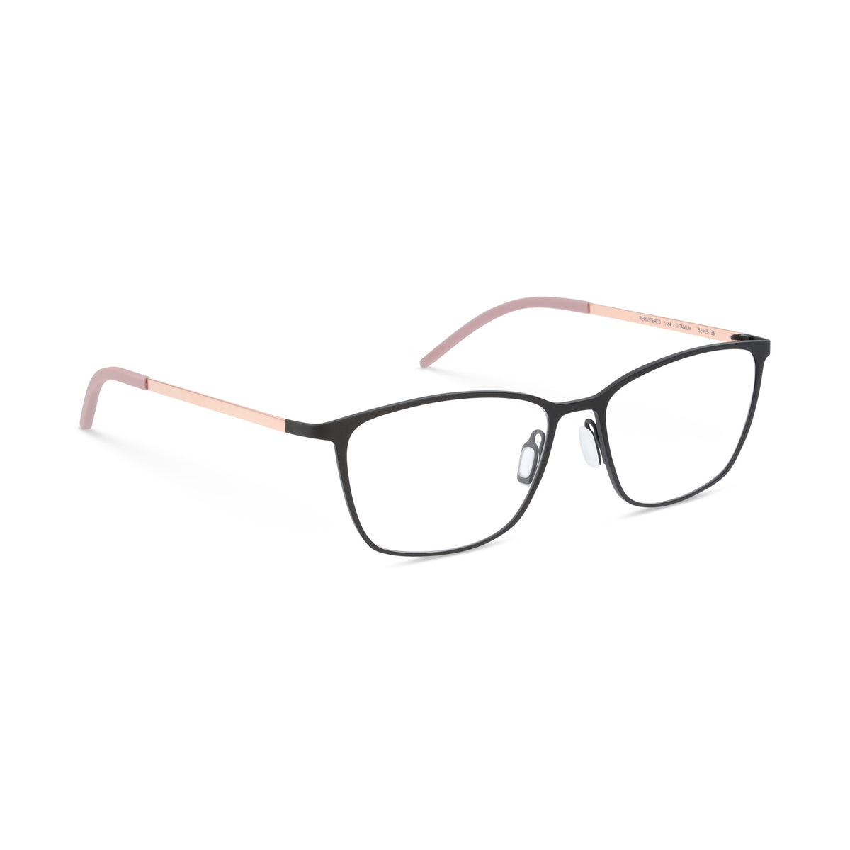 Optgreen Remastered optical glasses with sleek black frames and clear lenses, stylish and modern eyewear design.