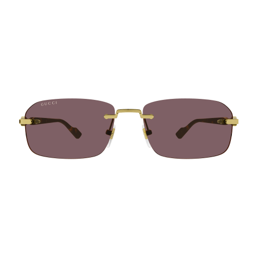 Gucci 1221S sunglasses with black frames and dark tinted lenses, stylish eyewear with iconic brand branding.