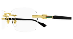 Gucci 1221O sunglasses with round black frames and dark tinted lenses, stylish eyewear accessory.