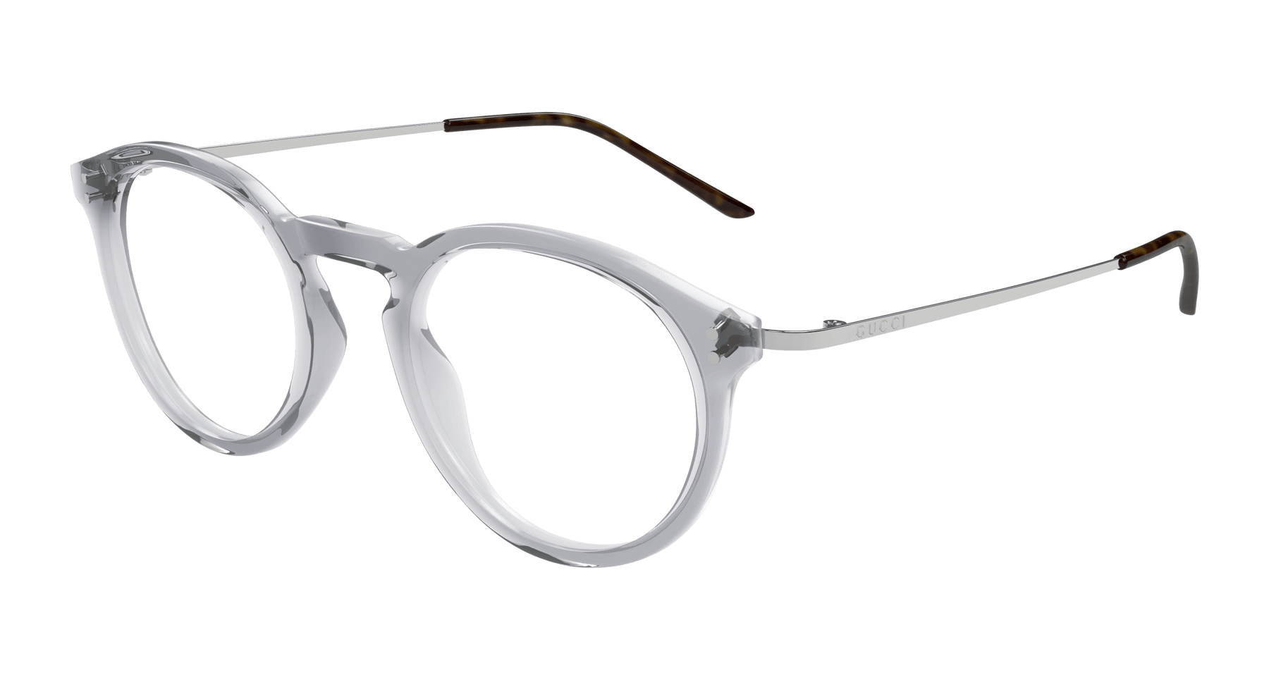 Gucci GG1710O sunglasses with round gold-toned frames and dark tinted lenses, stylish and iconic accessory.