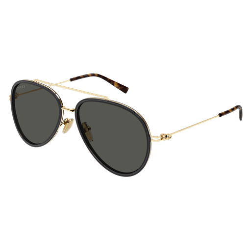 Gucci GG1981S sunglasses with black frames and dark tinted lenses, stylish and modern eyewear accessory.