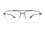Black satin Armstrong sunglasses by Barton Perreira with a sleek front view featuring rounded frames and subtle detailing.