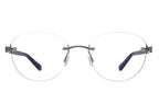 Barton Perreira Bennie black pewter eyeglasses with rectangular frames and sleek design, front view showing the stylish eyewear.