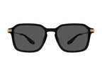 Delon black and gold Barton Perreira eyeglasses with sleek design and clear front view.