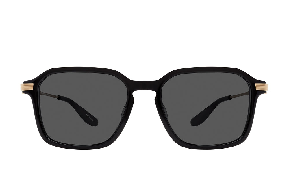 Delon black and gold Barton Perreira eyeglasses with sleek design and clear front view.
