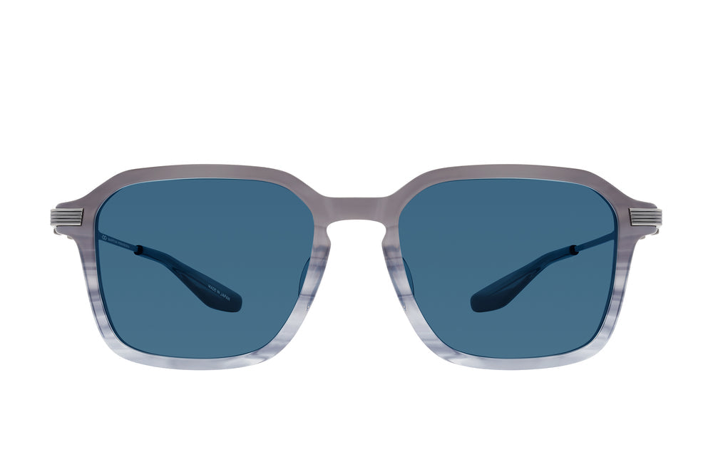 Barton Perreira Delon Moonshadow pewter and marine sunglasses with rounded frames and tinted lenses.