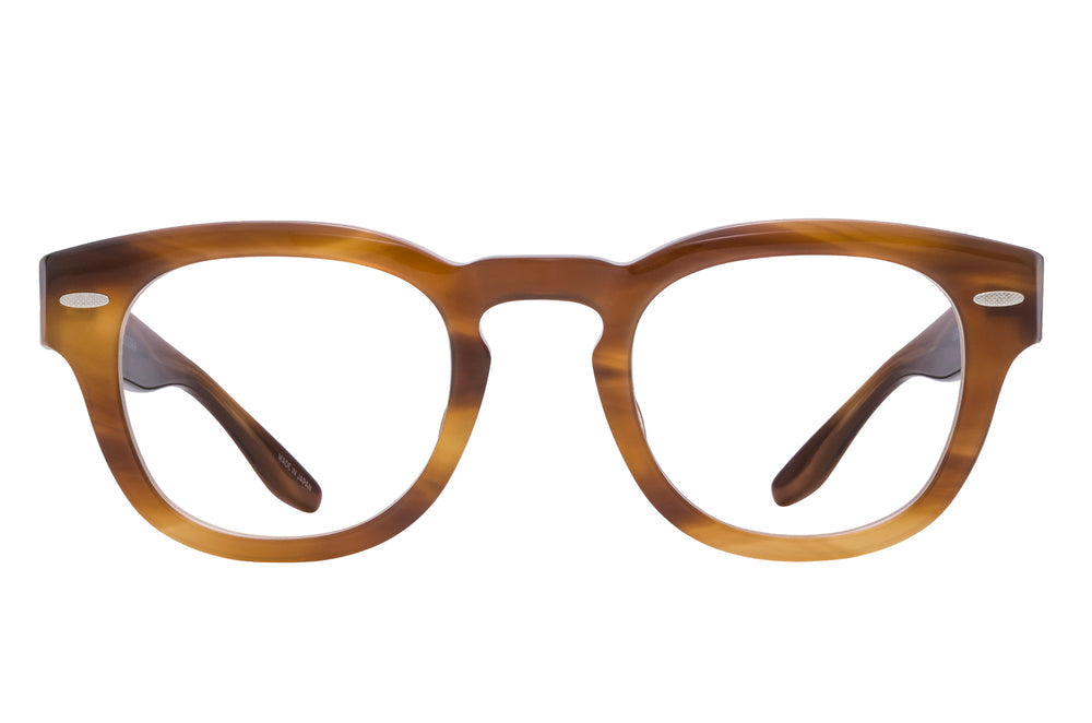 Barton Perreira Demarco sunglasses with umber tortoise acetate frames and silver accents, front view showing stylish design